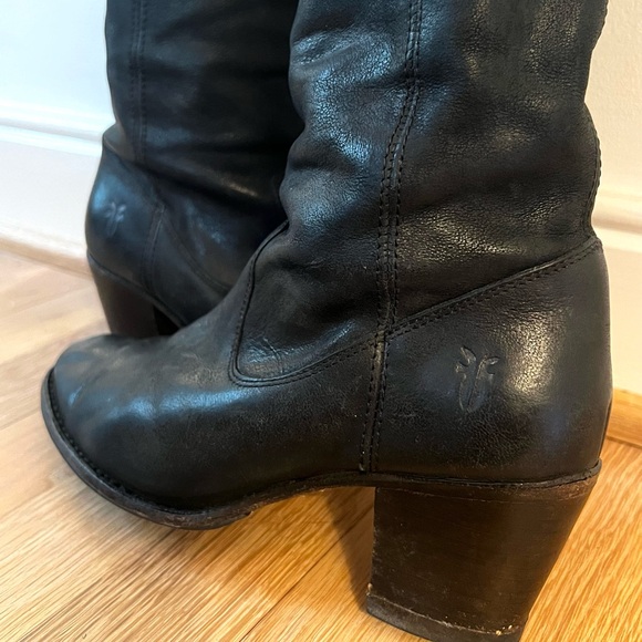 Frye Jackie Button Tall Slouchy Leather Boots - Picture 3 of 11